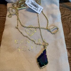 Kendra Scott Gold Necklace with Iridescent Pendant - brand new with tags!